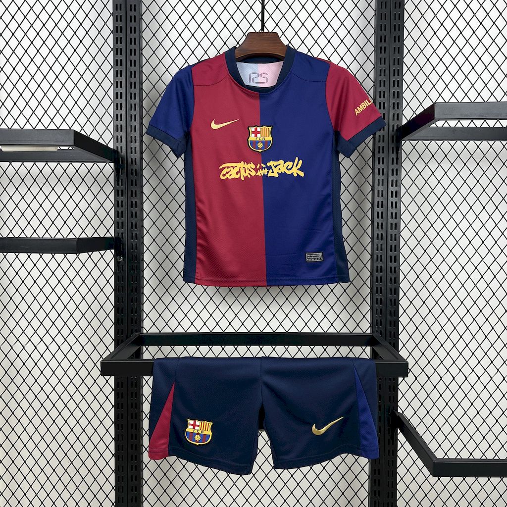 Barcelona 2024/25 Travis Scott Edition Kids Kit -Fan Version