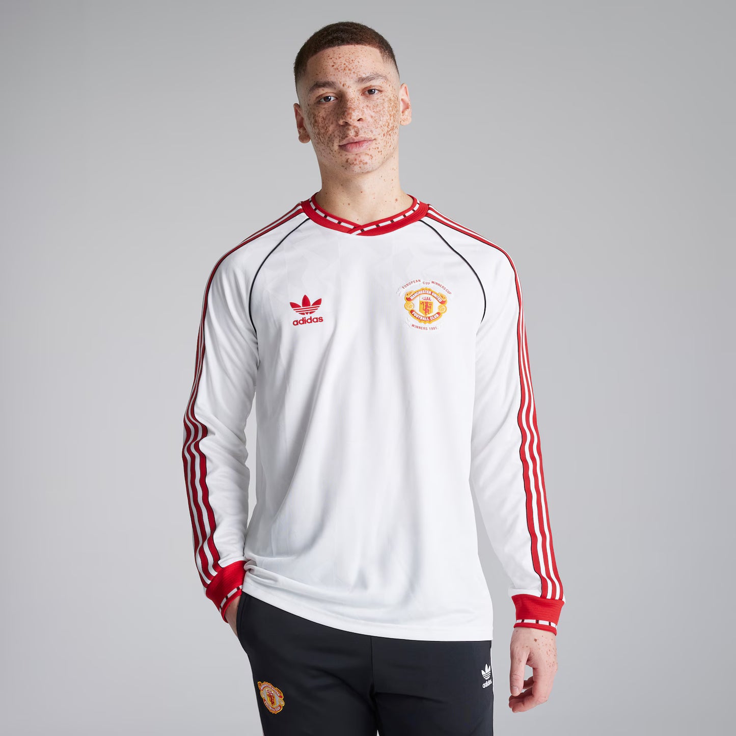 Manchester United Bring Back 1991 Away Long Sleeve Jersey White