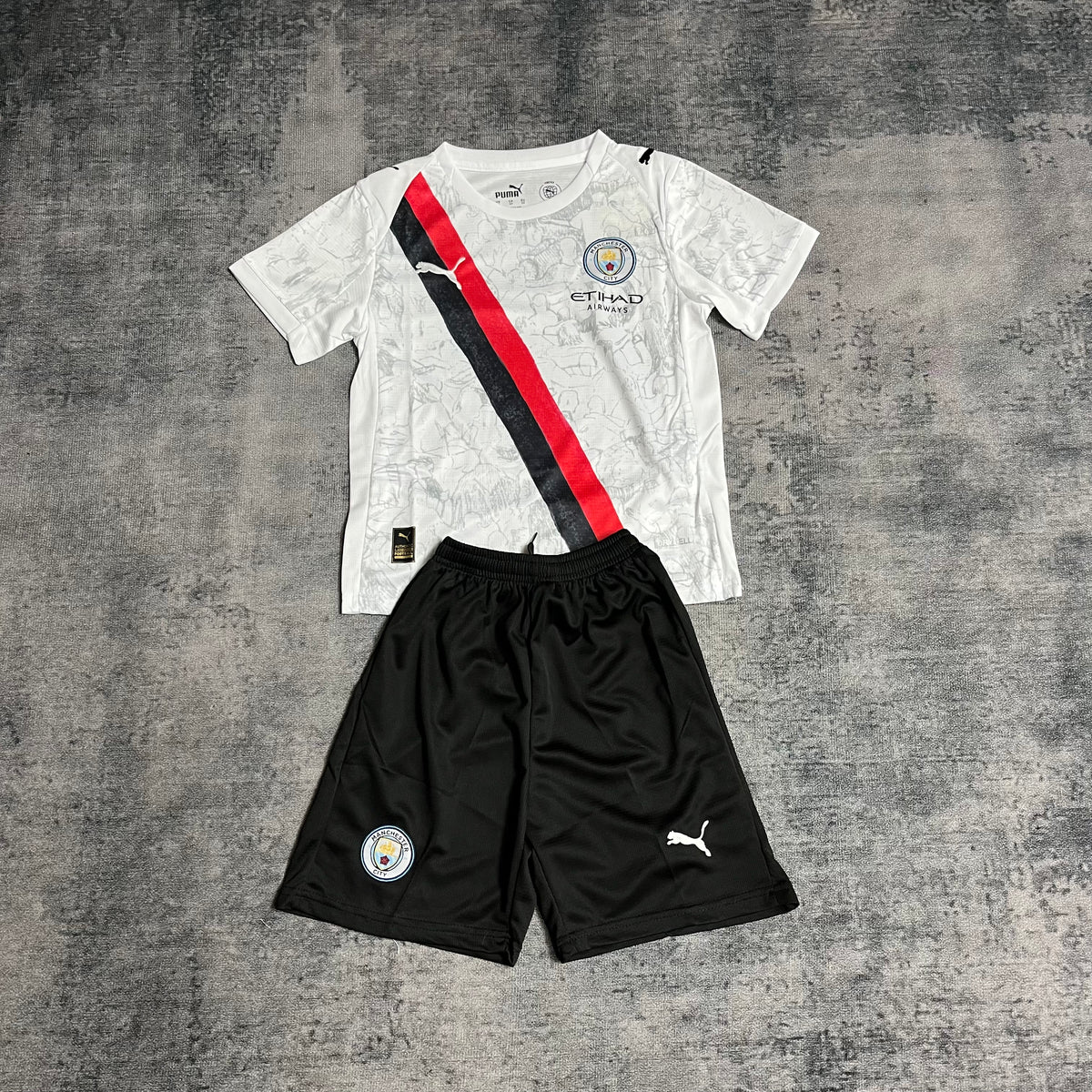 Manchester City 2025/26 Kit Kids away