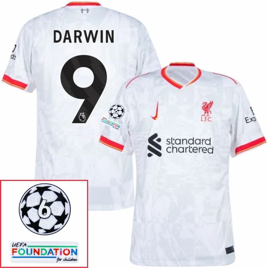 Liverpool Away 2024/25 Patches UCL UEFA Foundation (Official Printing)
