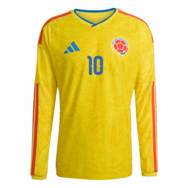 James Rodriguez Long Sleeve Colombia Home - Fan Version World Cup 2026