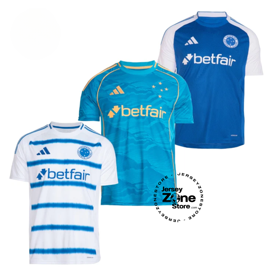 Combo Cruzeiro Home, Away e Third 2025/26 - Kit 3 - Fan Version
