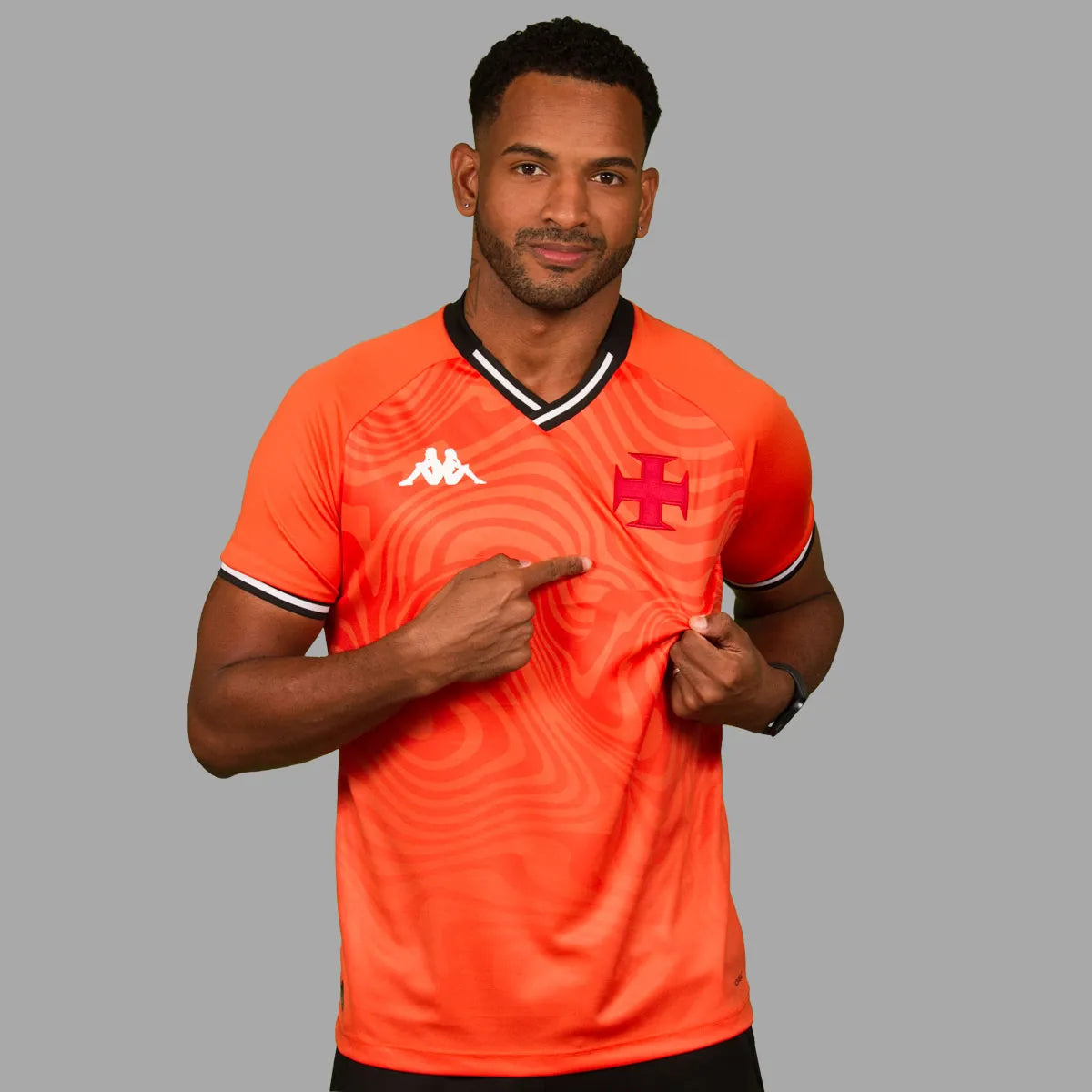 Camisa Goleiro Vasco 2025 Kappa Masculina Laranja