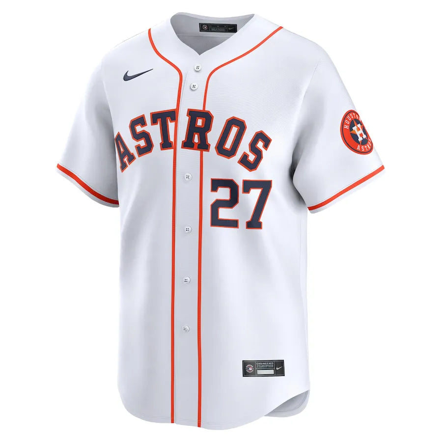 Jersey MLB Houston Astros Nike Jose Altuve 27 White Home Torcedor Masculina Branca