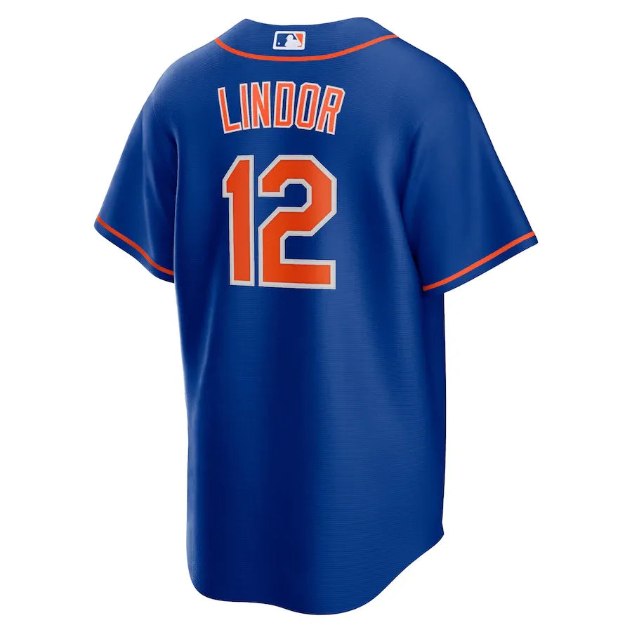 Jersey MLB New York Mets Nike II Torcedor Masculina Azul Francisco Lindor 12