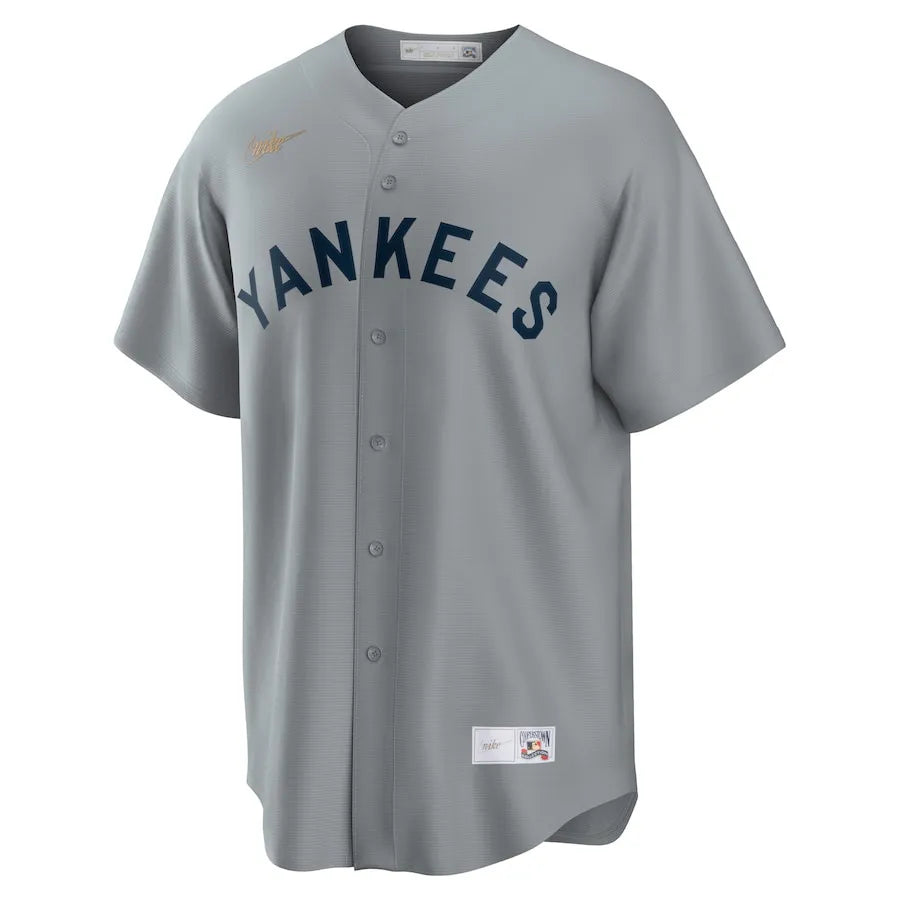 Jersey MLB New York Yankees Nike Away Cooperstown Collection Torcedor Masculina Cinza Babe Ruth 3