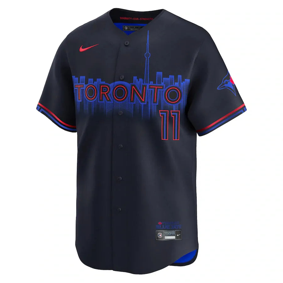 Jersey MLB Toronto Blue Jays Nike City Connect Torcedor Masculina Azul Marinho Bo Bichette 11