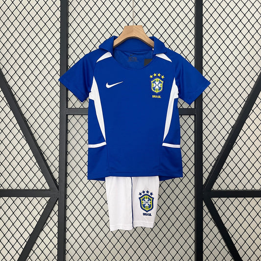 Brazil Away Retro Kids Kit 2002