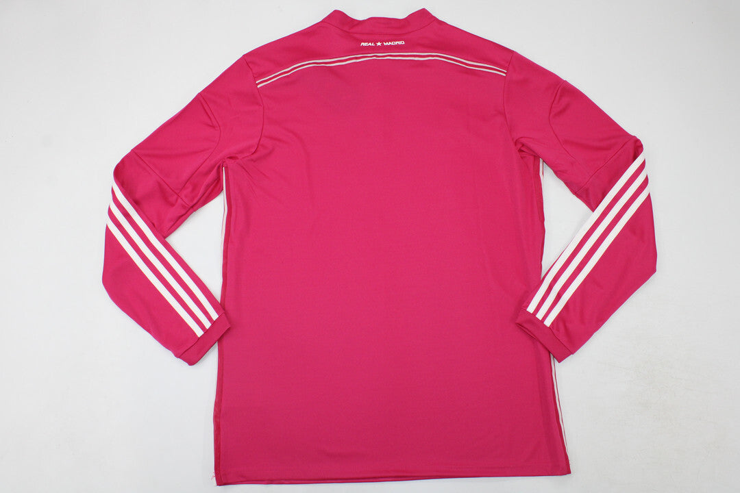 Real Madrid 2014/15 Pink Jersey Long Sleeve Retro - Patch Champions
