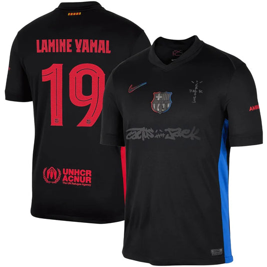 Barcelona Travis Scott Away Fan Jersey 2025/26 Spotify #19 Lamine Yamal