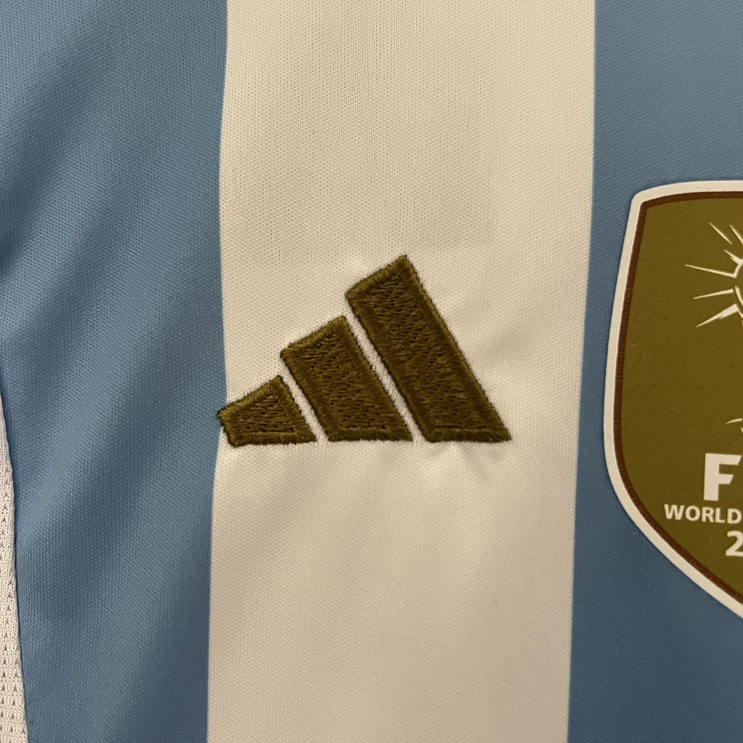 Argentina Home Kids Kit 2024 - Patch Fifa World Champions 2022