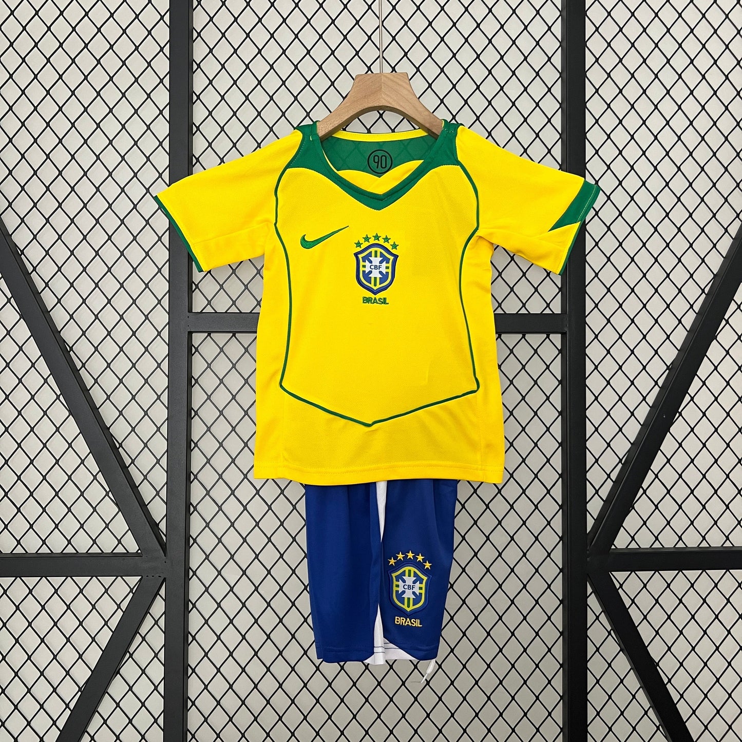 Brazil Away Retro Kids Kit 2004