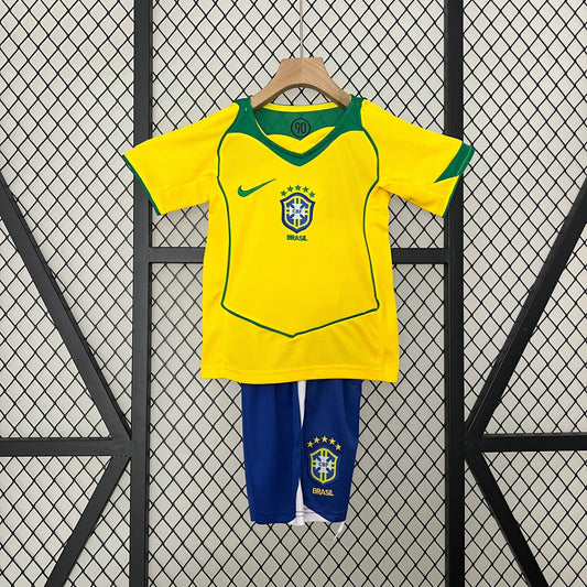 Brazil Away Retro Kids Kit 2004
