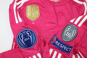 Real Madrid 2014/15 Pink Jersey Long Sleeve Retro - Patch Champions