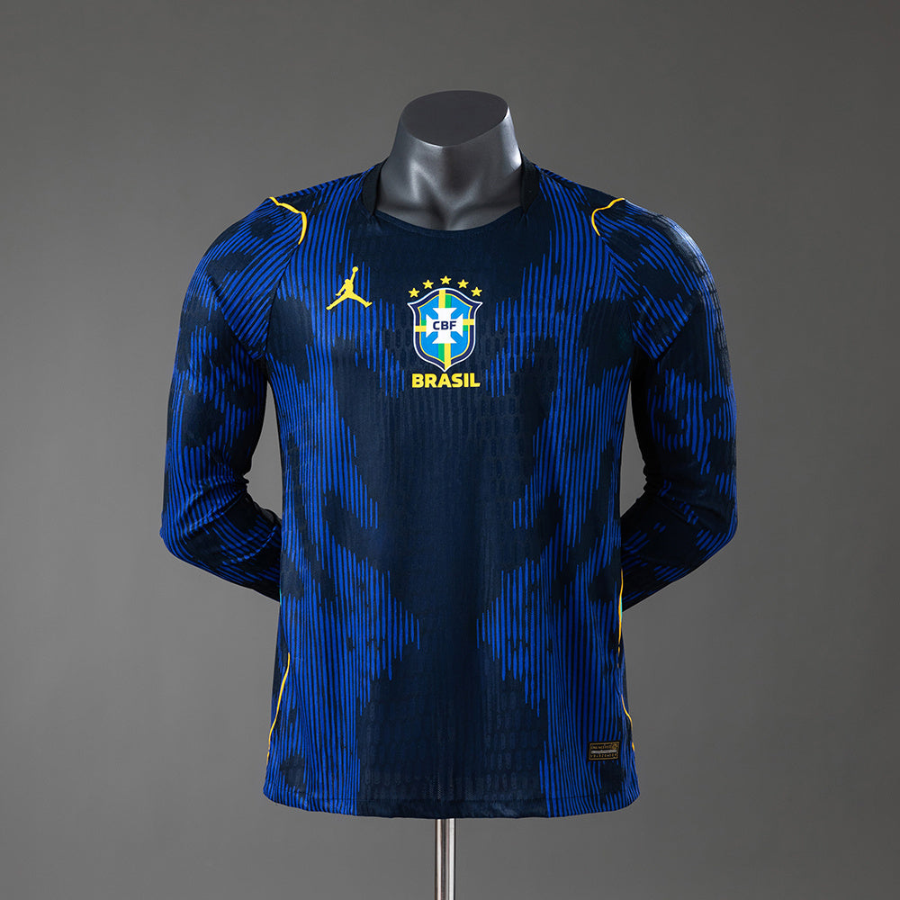 Brazil 2026 Away Player Version Long-Sleeve Jersey [Slim Fit] - Jersey Zone