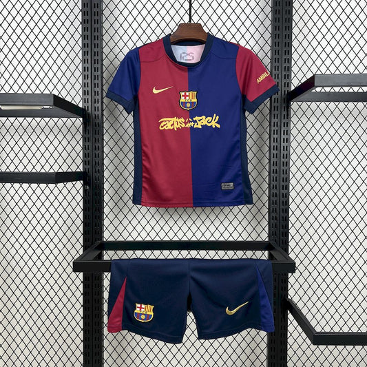 Barcelona 2024/25 Travis Scott Edition Kids Kit -Fan Version