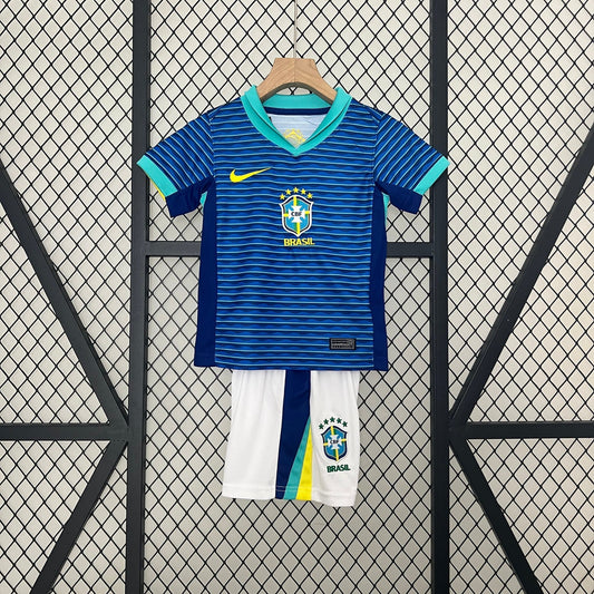 Brazil Away Retro Kids Kit 2024