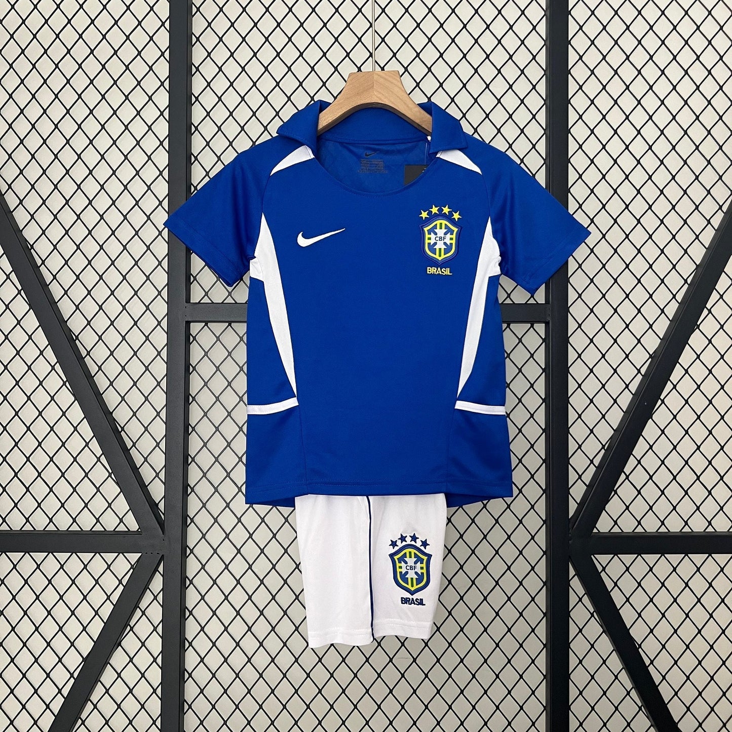 Brazil Away Retro Kids Kit 2002