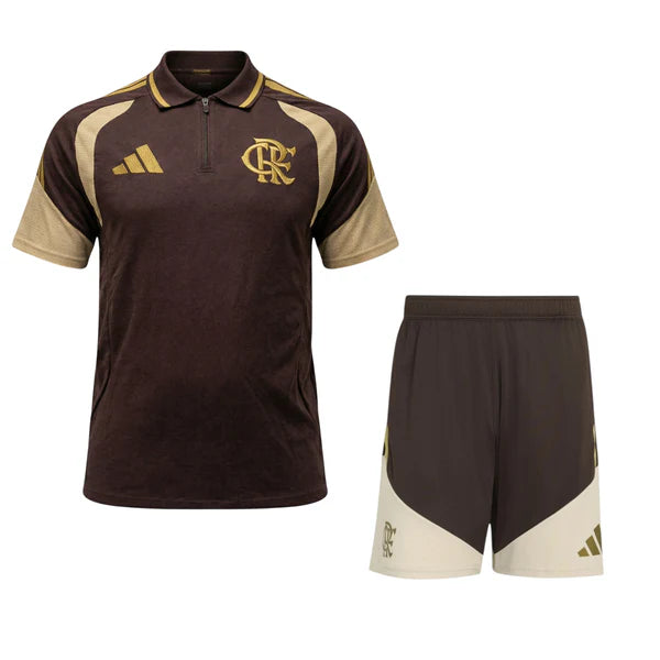 Conjunto Flamengo Treino C/Zíper 26/27 - Marrom