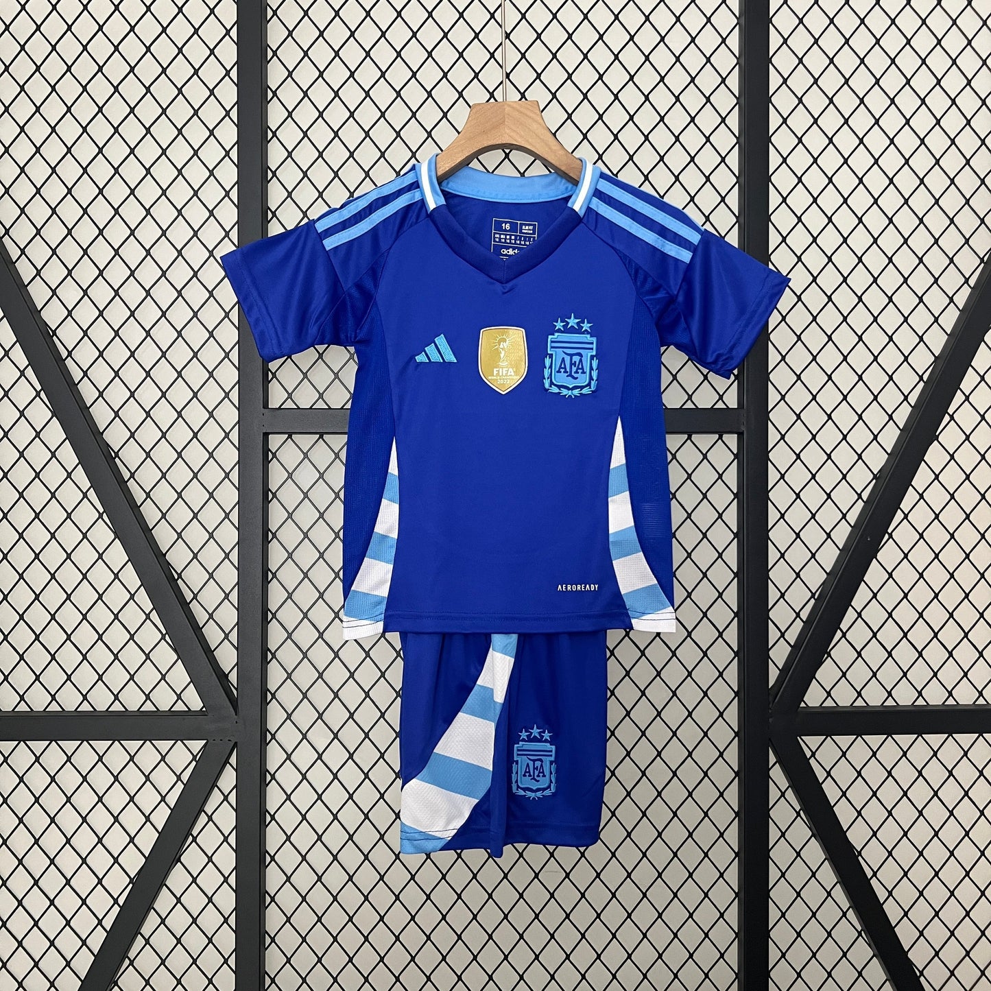 Argentina Away Kids Kit 2024 - Patch Fifa World Champions 2022