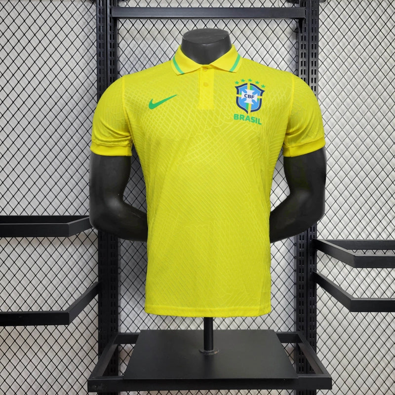 Brazil 25/26 Polo Edition Jersey - Yellow - Player Version - Slim Fit