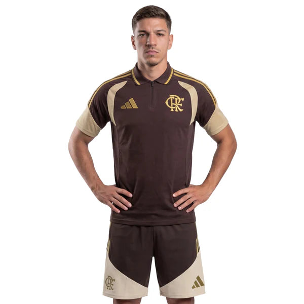 Conjunto Flamengo Treino C/Zíper 26/27 - Marrom