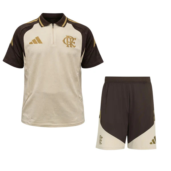 Conjunto Flamengo Treino C/Zíper 26/27 - Bege