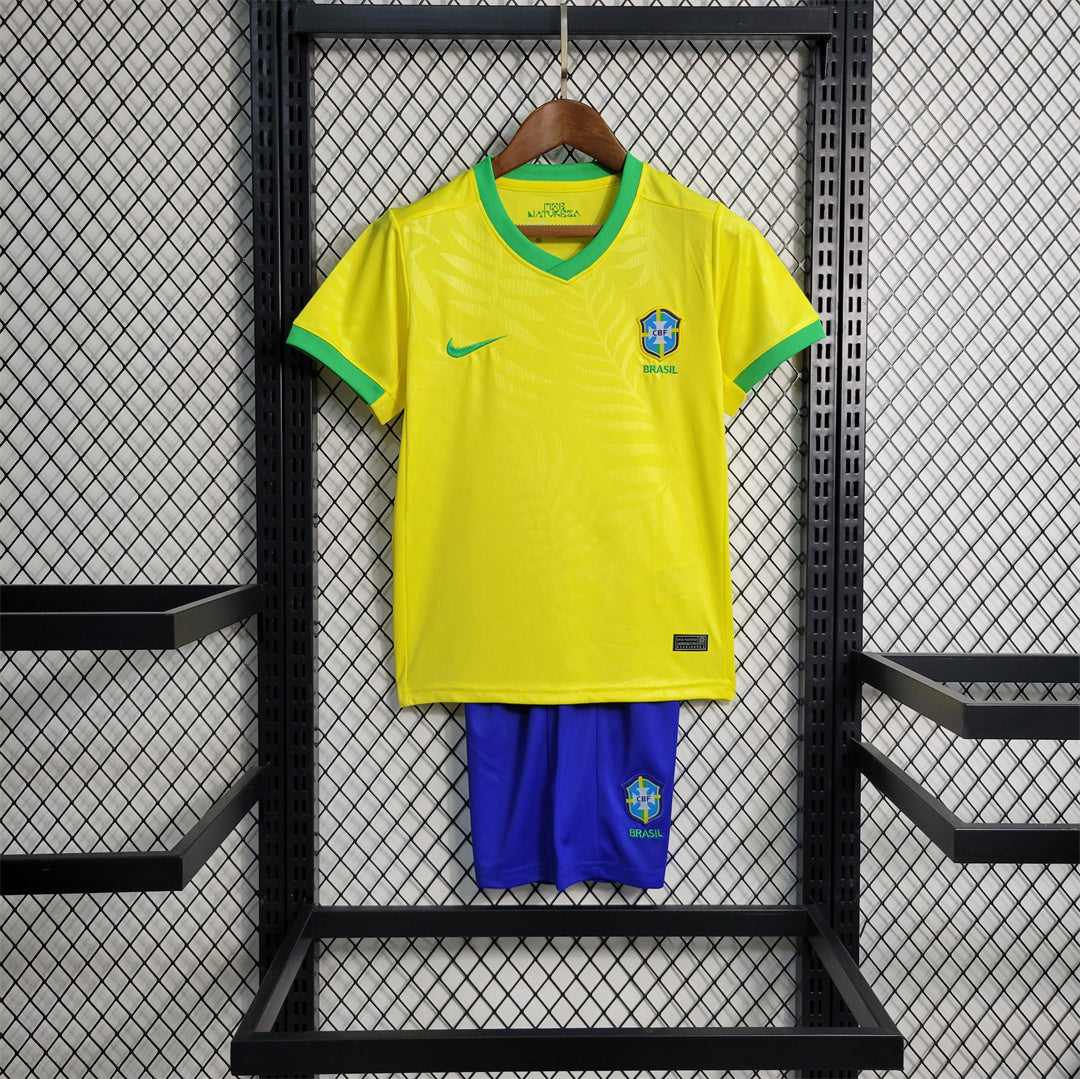 Brazil Home Retro Kids Kit 2023/24