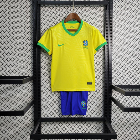Brazil Home Retro Kids Kit 2023/24