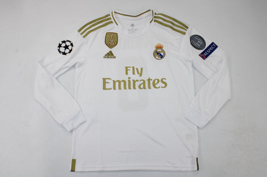 Real Madrid 2019/20 Jersey Long Sleeve Retro - Patch Champions