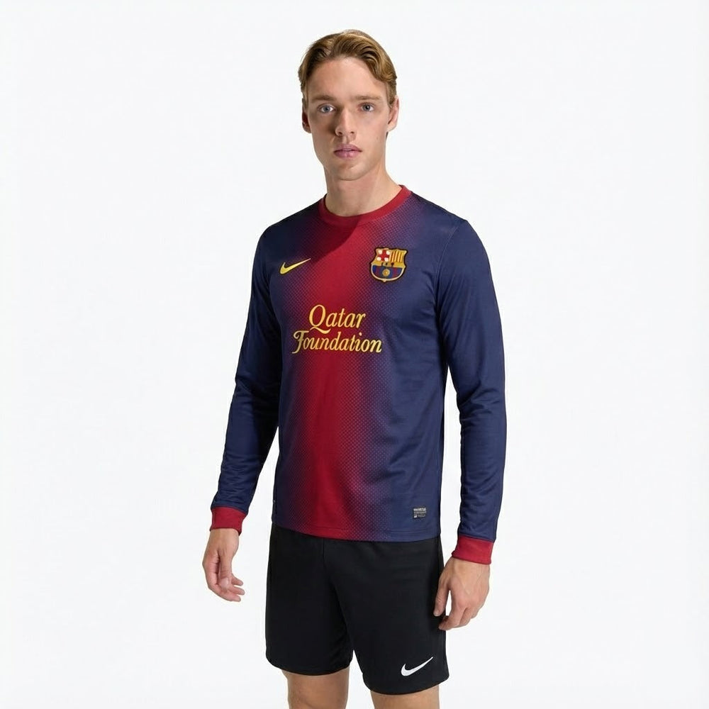 Barcelona 12/13 I Home Jersey - Long Sleeve Retro Version