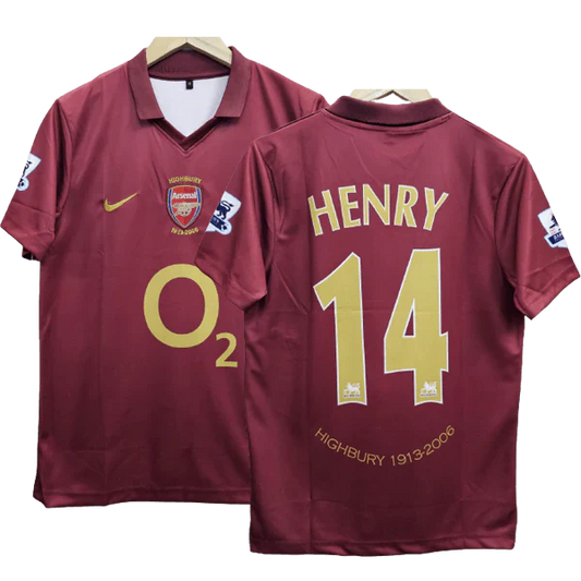 Arsenal Henry 2005-06 Embroidery Home Jersey Retro Collection
