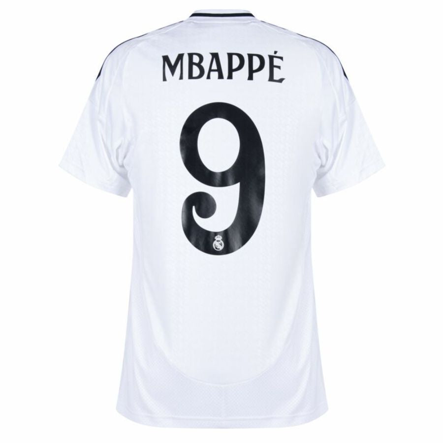 Real Madrid Mbappé 9 Home Fan Jersey 2024/25 Patches UCL UEFA Foundation (Official Printing)