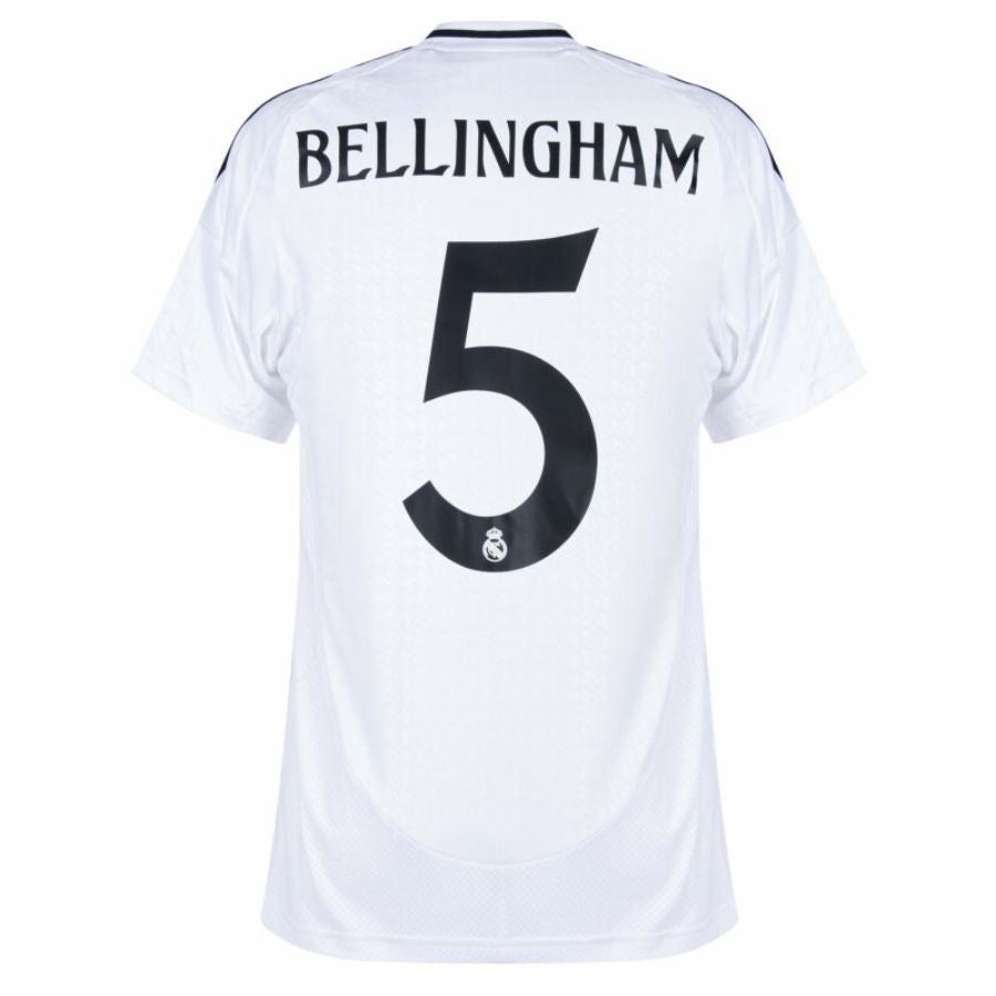 Real Madrid Bellingham 5 Home Fan Jersey 2024/25 Patches UCL UEFA Foundation (Official Printing)