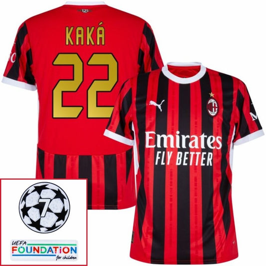 AC Milan Kaká 22 Home Fan Jersey 2024/25 UCL UEFA Foundation (Official Printing)
