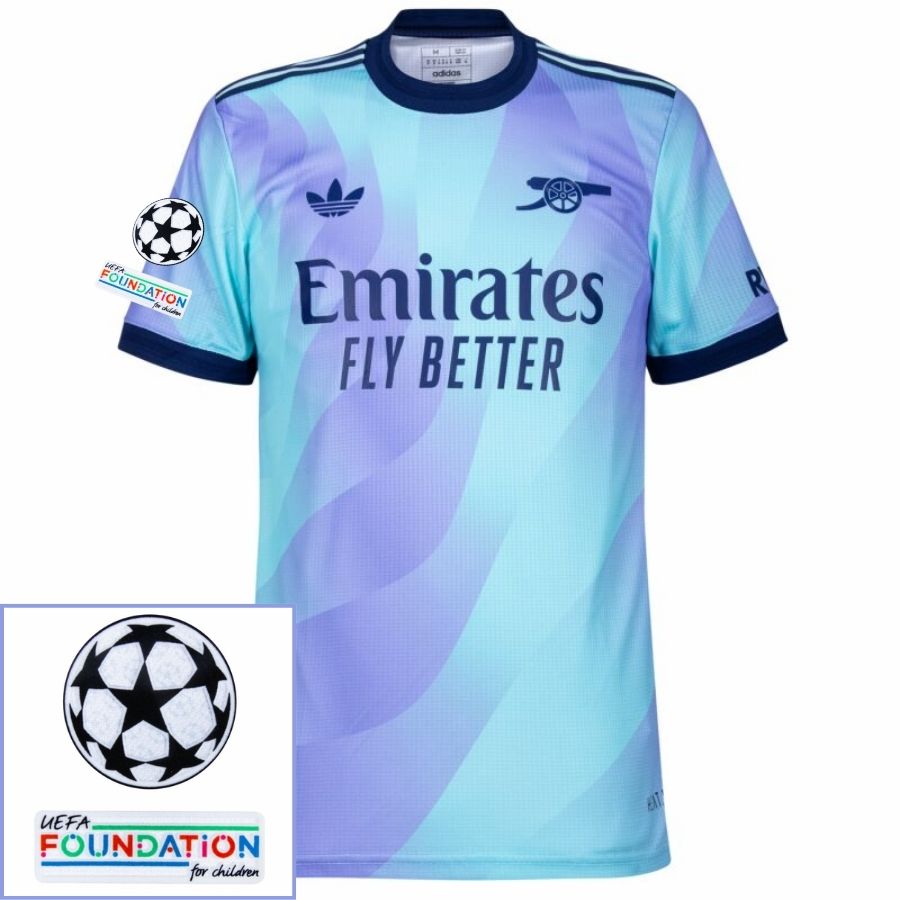 Arsenal Ødegaard 8 Third Fan Jersey 2024/25 Patches UCL UEFA Foundation (Official Printing)