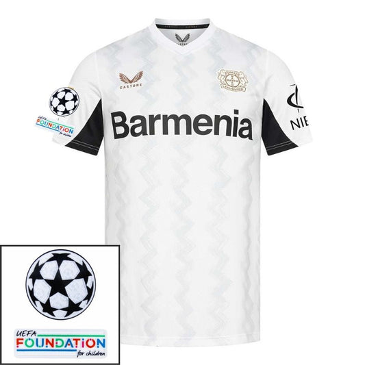 Bayer 04 Leverkusen Away Fan Jersey 2024/25 Patches UCL UEFA Foundation (Official Printing)