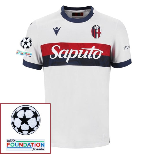 Bologna Away Fan Jersey 2024/25 Patches UCL UEFA Foundation (Official Printing)