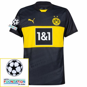 Borussia Dortmund Away 2024/25 Patches UCL UEFA Foundation (Official Printing)