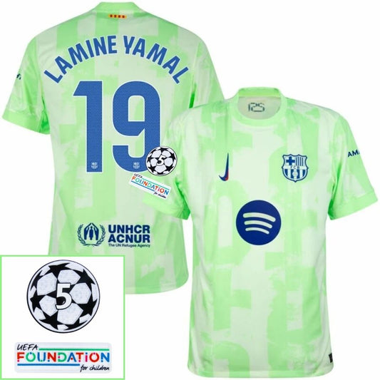 Barcelona Lamine Yamal 19 Third 2024/25 Patches UCL UEFA Foundation (Official Printing)