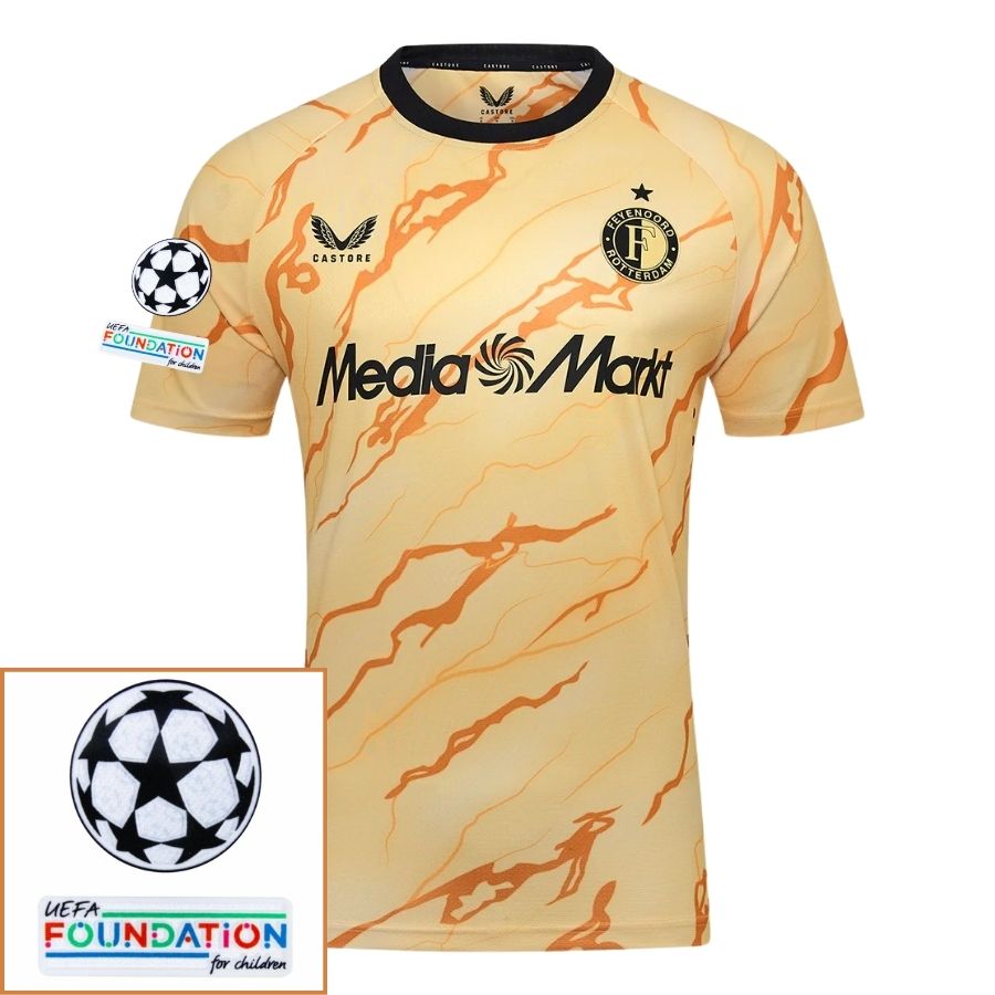 Feyenoord Fourth 2024/25 Patches UCL UEFA Foundation (Official Printing)
