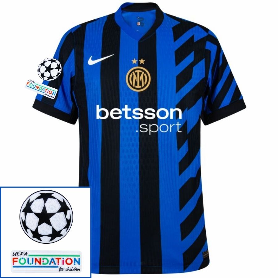 Inter Milan Barella 23 Home 2024/25 Patches UCL UEFA Foundation (Official Printing)