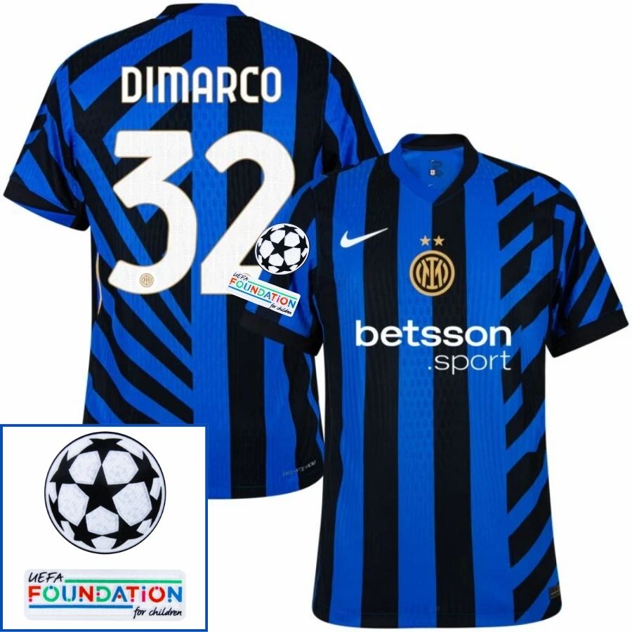 Inter Milan Home 2024/25 Patches UCL UEFA Foundation (Official Printing)