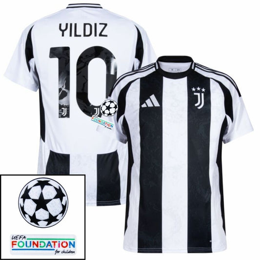 Juventus Yldiz 10 Home 2024/25 Patches UCL UEFA Foundation (Official Printing)