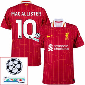 Liverpool Home 2024/25 Patches UCL UEFA Foundation (Official Printing)