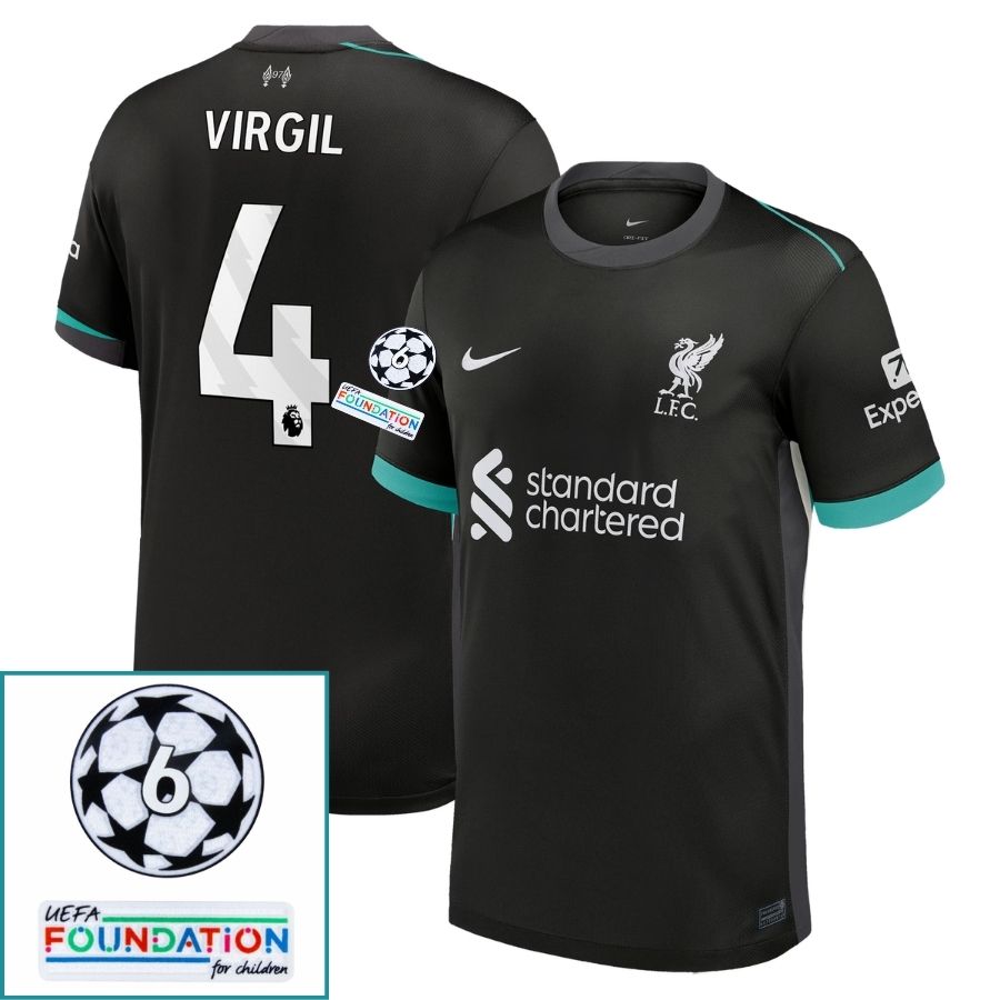 Liverpool Away 2024/25 Patches UCL UEFA Foundation (Official Printing)