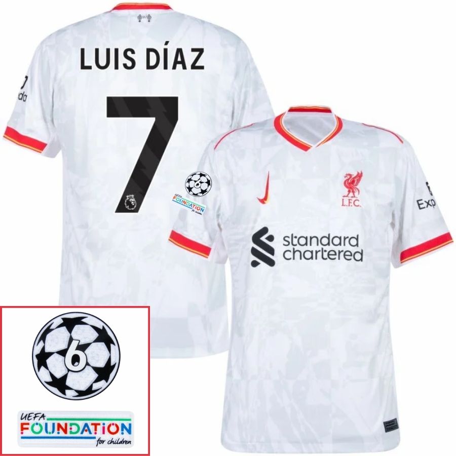 Liverpool Away 2024/25 Patches UCL UEFA Foundation (Official Printing)