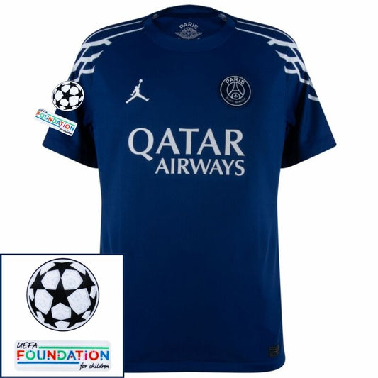 Paris Saint-Germain Fan Jersey Fourth Jordan 2024/25 Patches UCL UEFA Foundation (Official Printing)