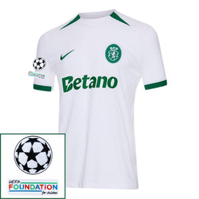 Sporting CP Fan Jersey Away 2024/25 Patches UCL UEFA Foundation (Official Printing)