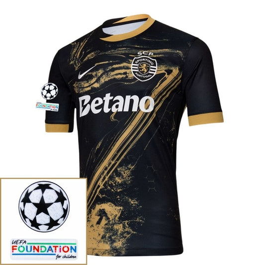 Sporting CP Fan Jersey Third 2024/25 Patches UCL UEFA Foundation (Official Printing) - Jersey Zone